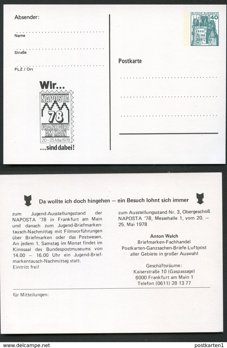 Bund PP100 D2/012 NAPOSTA FRANKFURT 1978 - Private Postcards - Mint
