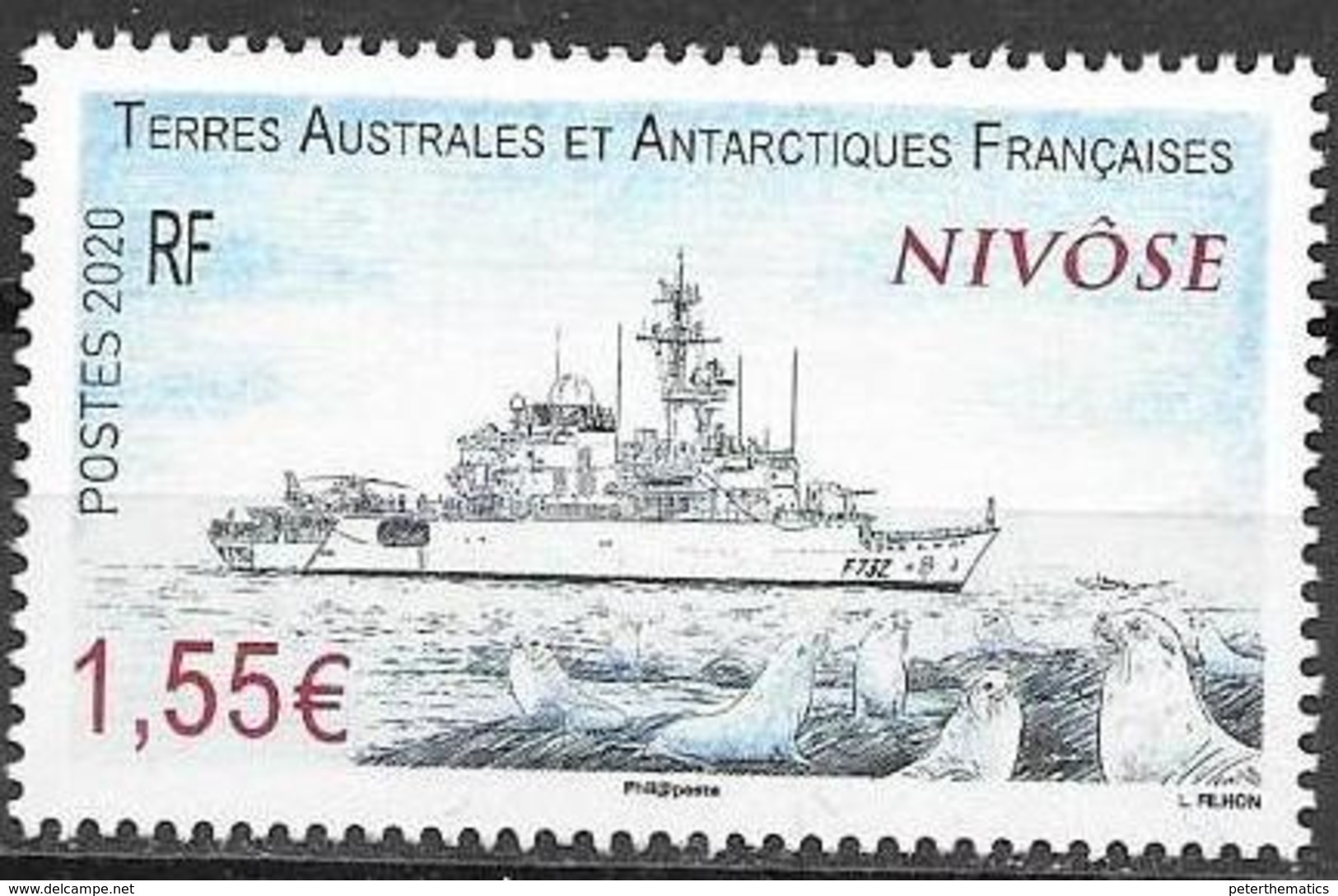 TAAF ,  FRENCH ANTARCTIC, 2020, MNH, SHIPS, NIVOSE, SEALS, 1v - Barche
