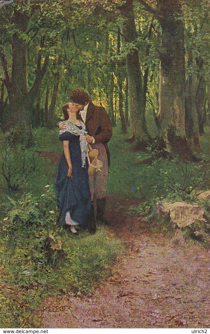 AK Der Erste Kuß - Prof. Dr. H. Seeger - Liebespaar Im Wald - Ca. 1910  (46722) - Paare