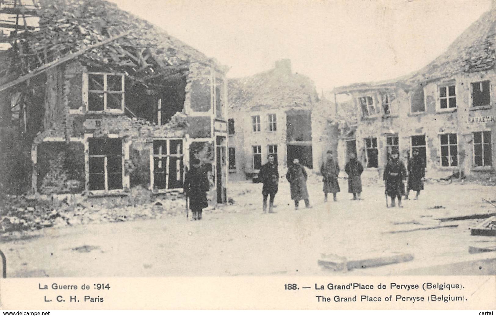 La Guerre De 1914 - La Grand'Place De PERVYSE - Diksmuide
