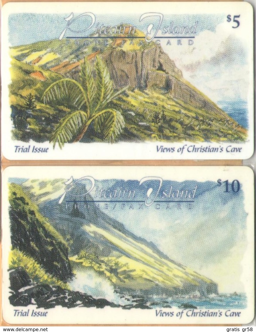 Pitcairn Isl. - PIT-0001/2/3/4, Trial Issue, Magnetic, Set Of (4) Four, 5/10/20/50 $, 1000ex, 1998, Mint - Pitcairn Islands