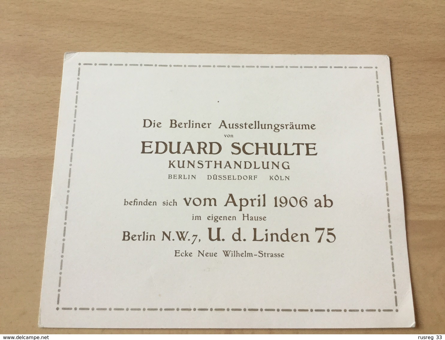 GÖ1939 Deutsches Reich 1906 Kunsthandlung Eduard Schulte - Lettres & Documents