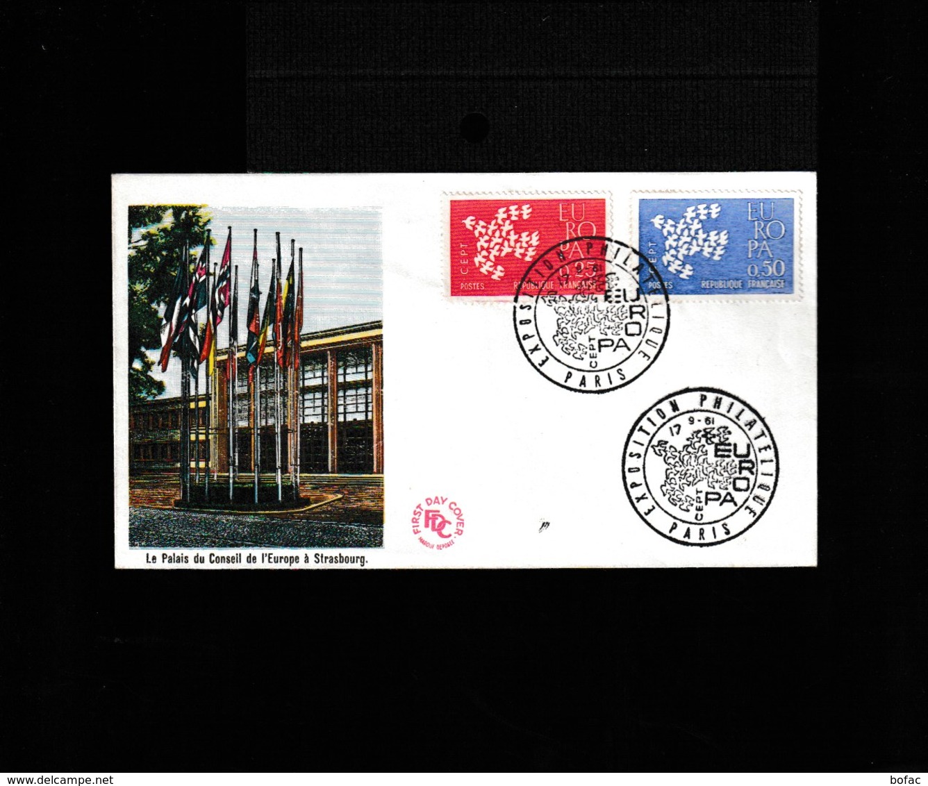 1309 1310 Paris Exposition Philatélique Europa 17 Septembre 1961   942 - Commemorative Postmarks