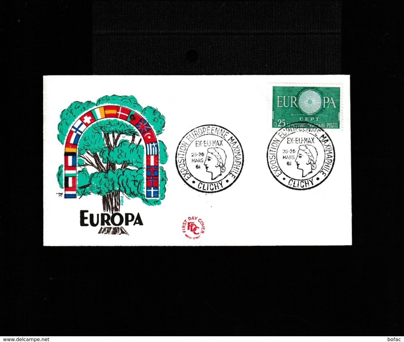 1266 Clichy Exposition Européenne Maximaphile  Europa 25-26-Mars-1961  939 - Commemorative Postmarks