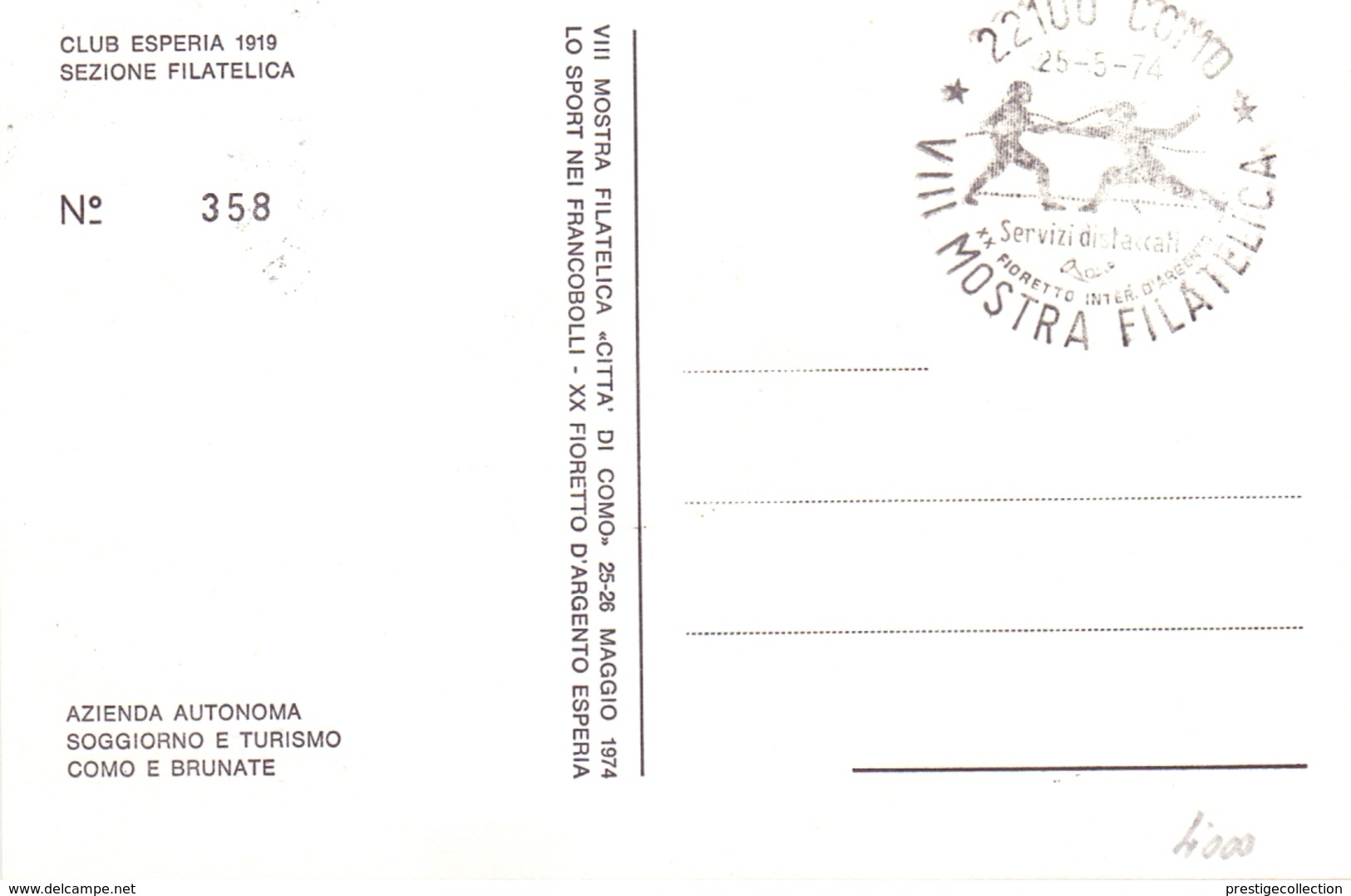 ESPERIA MOSTRA FILATELICA 1971 COMO  (GENN200629) - Esposizioni Filateliche