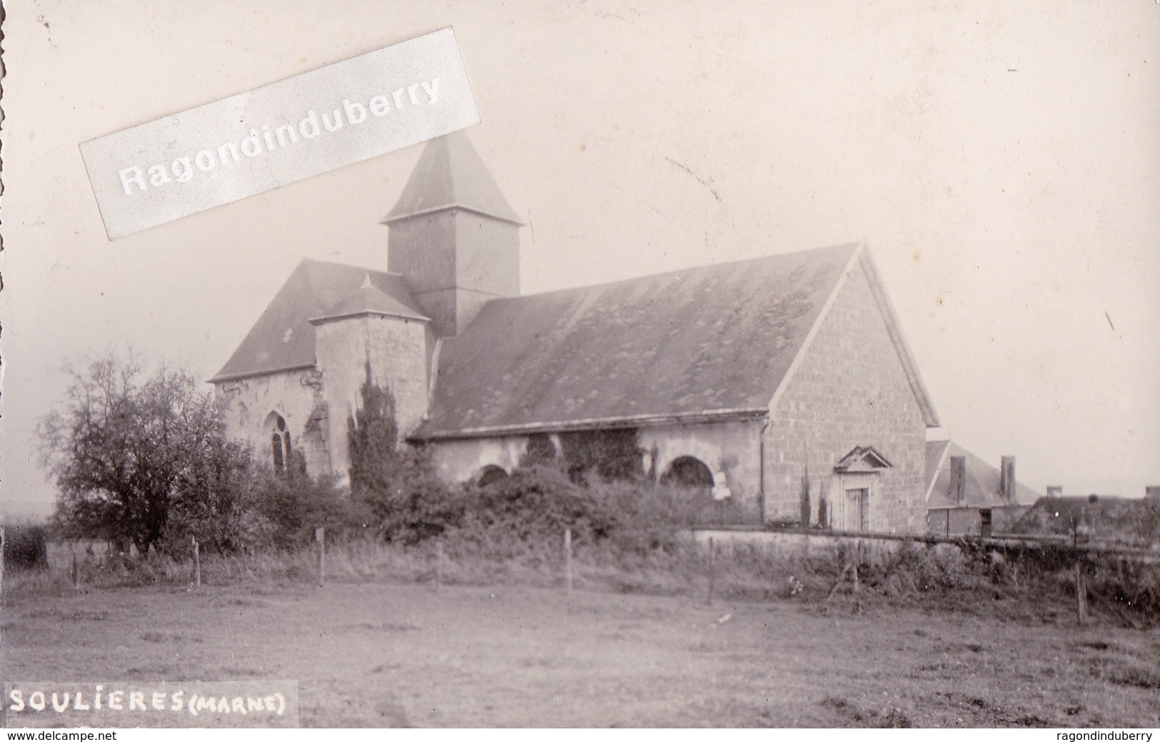CPA PHOTO - 51 - SOULIERES (Marne) - Aucune Légende Autre Que Le Nom Du Village écrit à La Plume - CARTE RARE - Voy 1955 - Autres & Non Classés