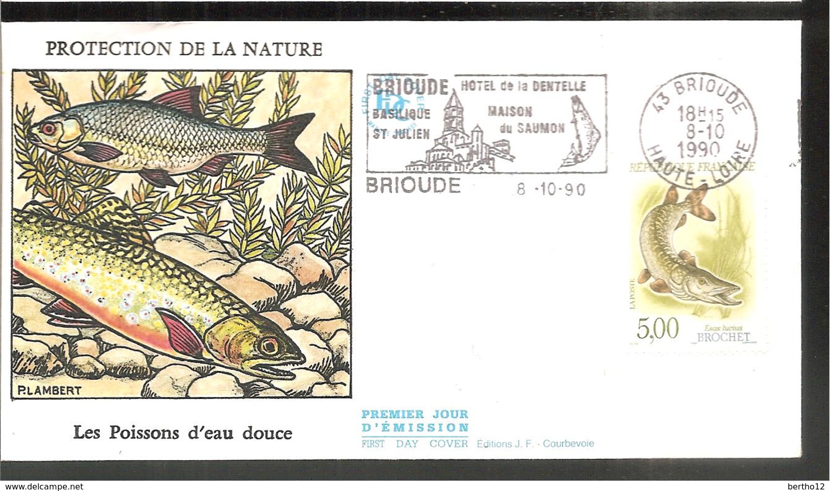 FDC 1990 Les Poissons  D Eau Douce - 1990-1999