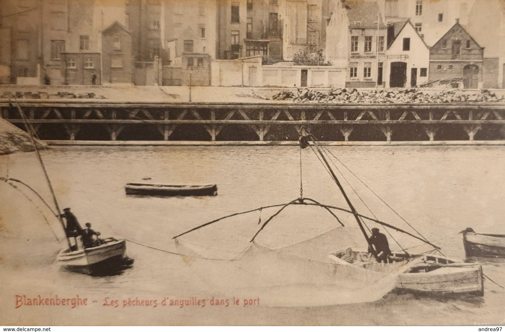 Les Pêcheurs D'anguilles Dans Le Port - Blankenberge