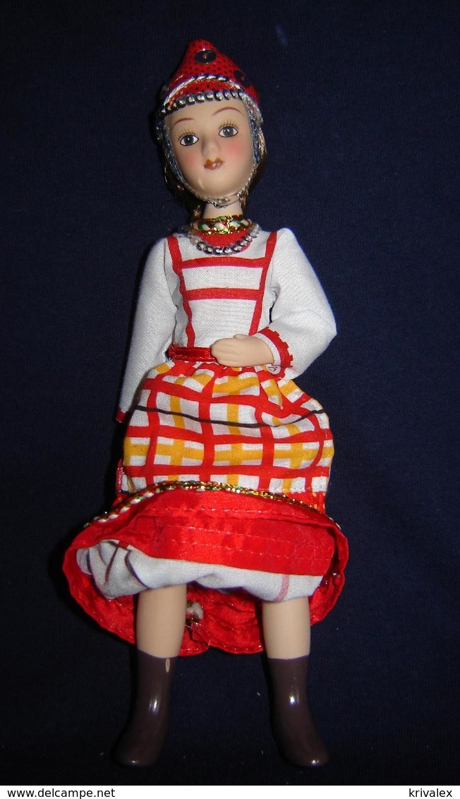 Porcelain doll in cloth dress - Chuvash Republic  province  - Russian Federation