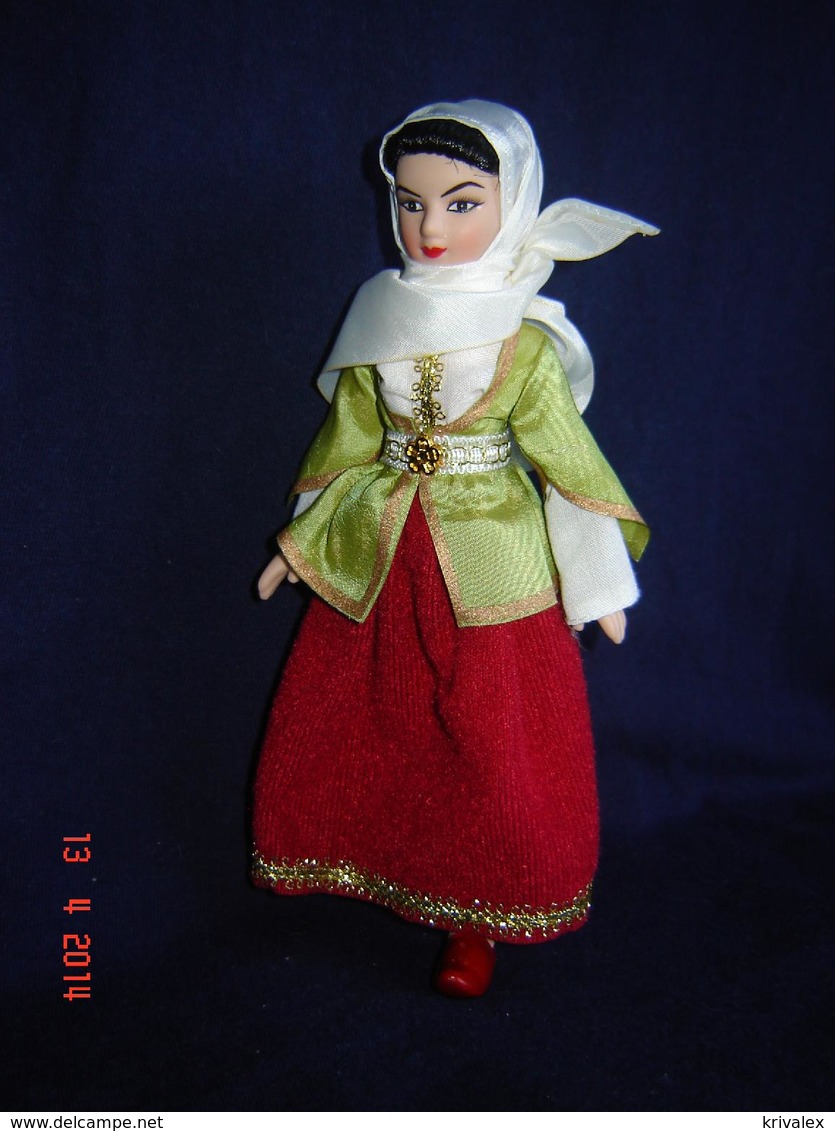 Porcelain Doll In Cloth Dress -Azerbaydzhan Republic - - Dolls