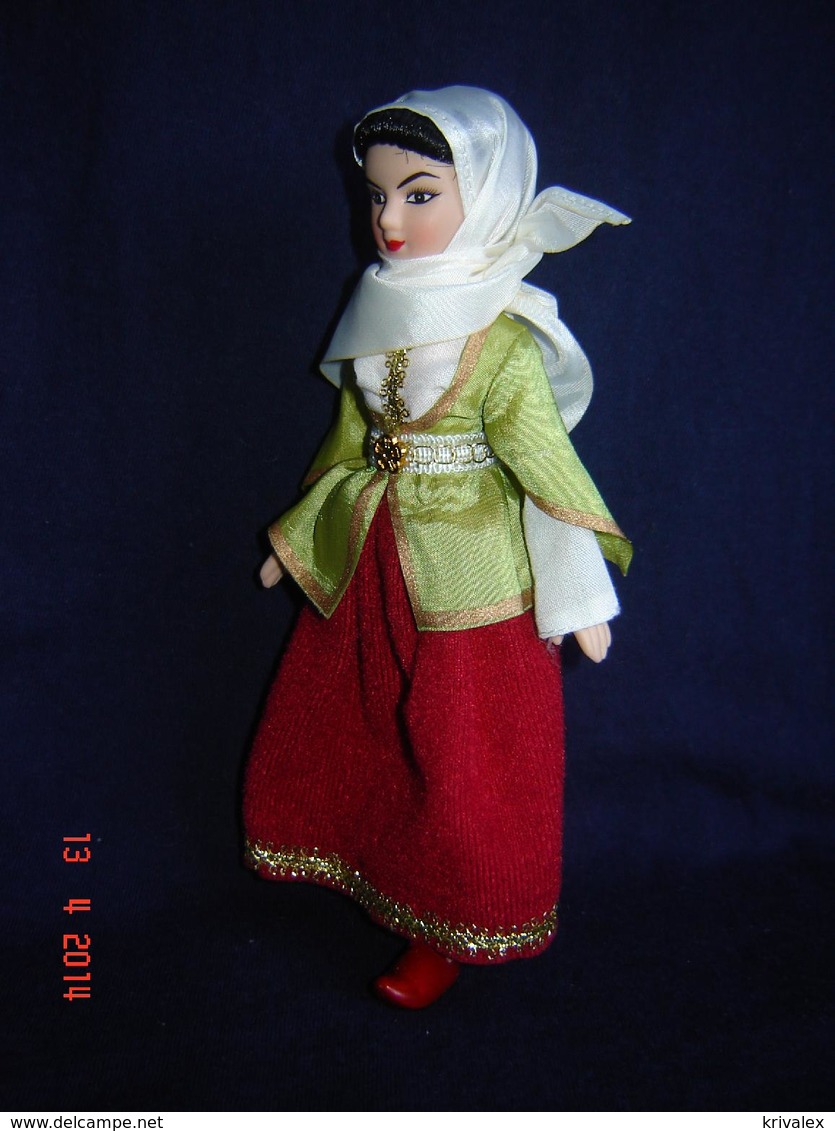 Porcelain Doll In Cloth Dress -Azerbaydzhan Republic - - Dolls