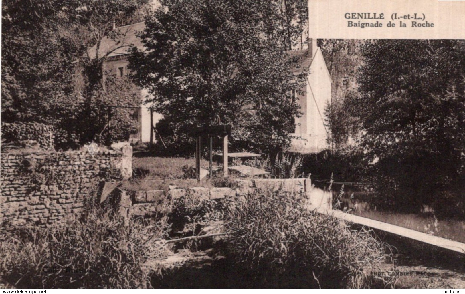 CPA   37   GENILLE---BAIGNADE DE LA ROCHE - Genillé