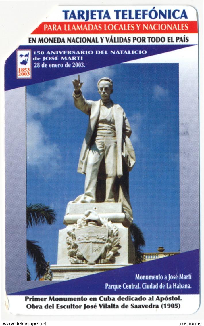 CUBA - KUBA ETECSA 3 PESOS URMET MAGNETIC PHONECARD TELECARTE JOSE MARTI PERFECT - Cuba