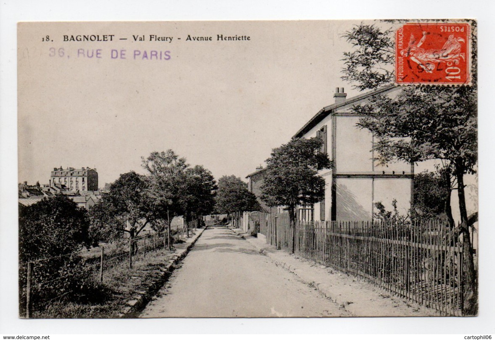 - CPA BAGNOLET (93) - Val Fleury - Avenue Henriette 1908 - - Bagnolet