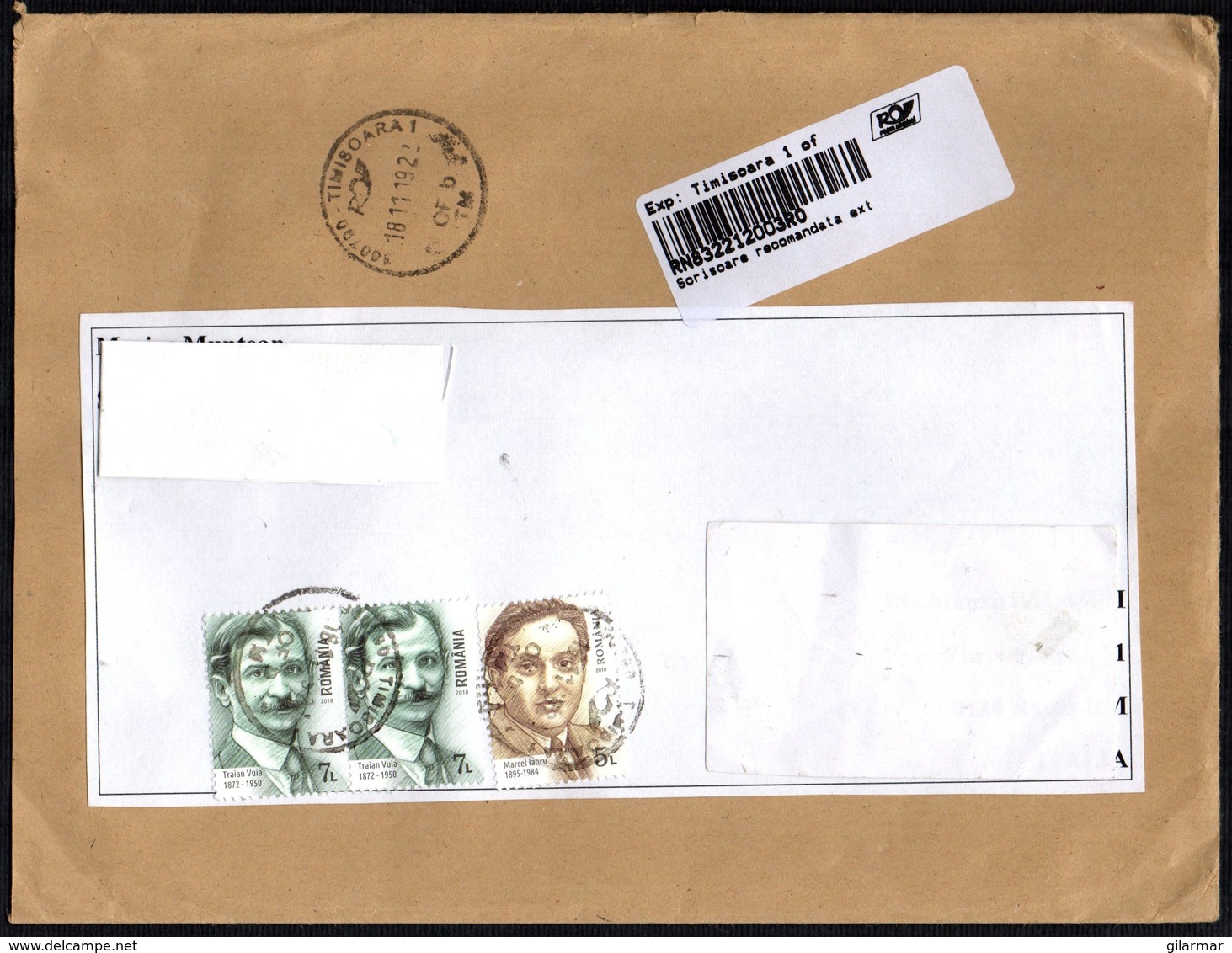 ROMANIA 2019 - REGISTERED LETTER - AVIATION: TRAIAN VUIA / PAINTING: MARCEL IANCU - Cartas & Documentos