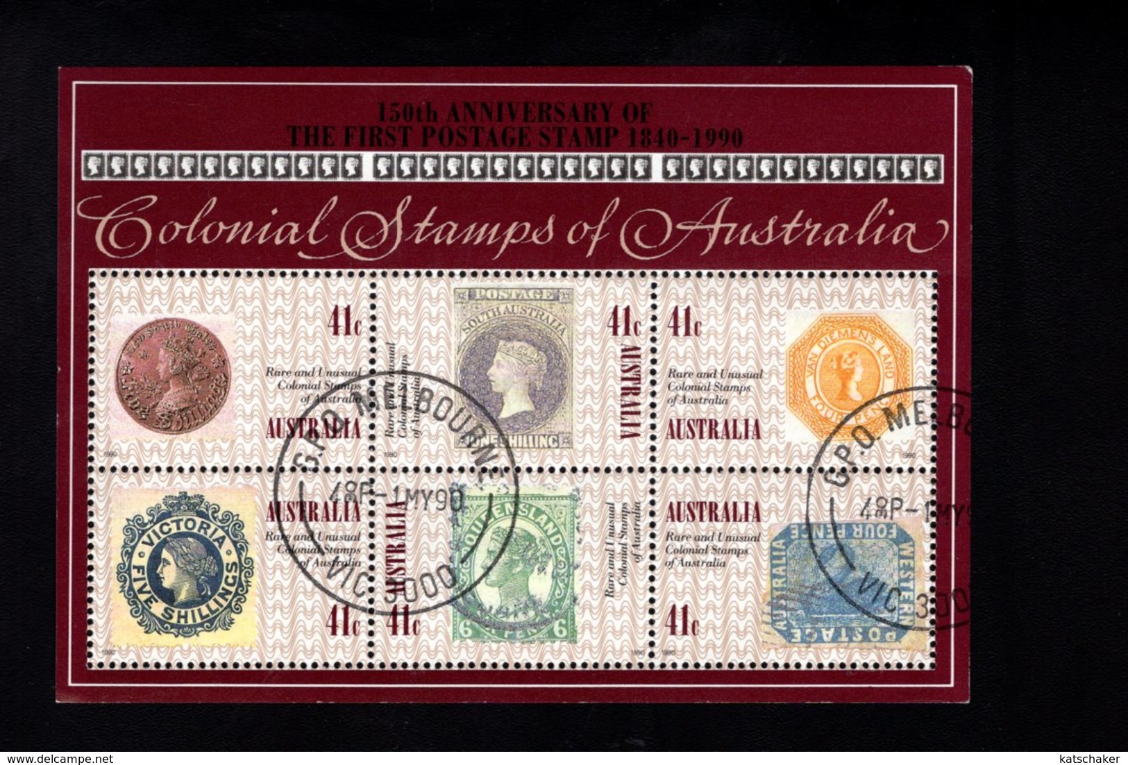 916268533 1990  SCOTT 1180G FIRST DAY CANCEL - COLONIAL STAMPS OF AUSTRALIA - Used Stamps