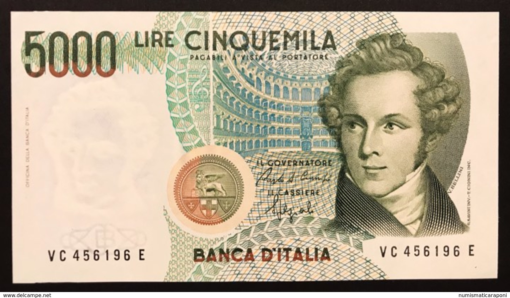 5000 LIRE VINCENZO BELLINI SERIE C 1992 Q.fds/fds LOTTO 2560 - 5000 Lire