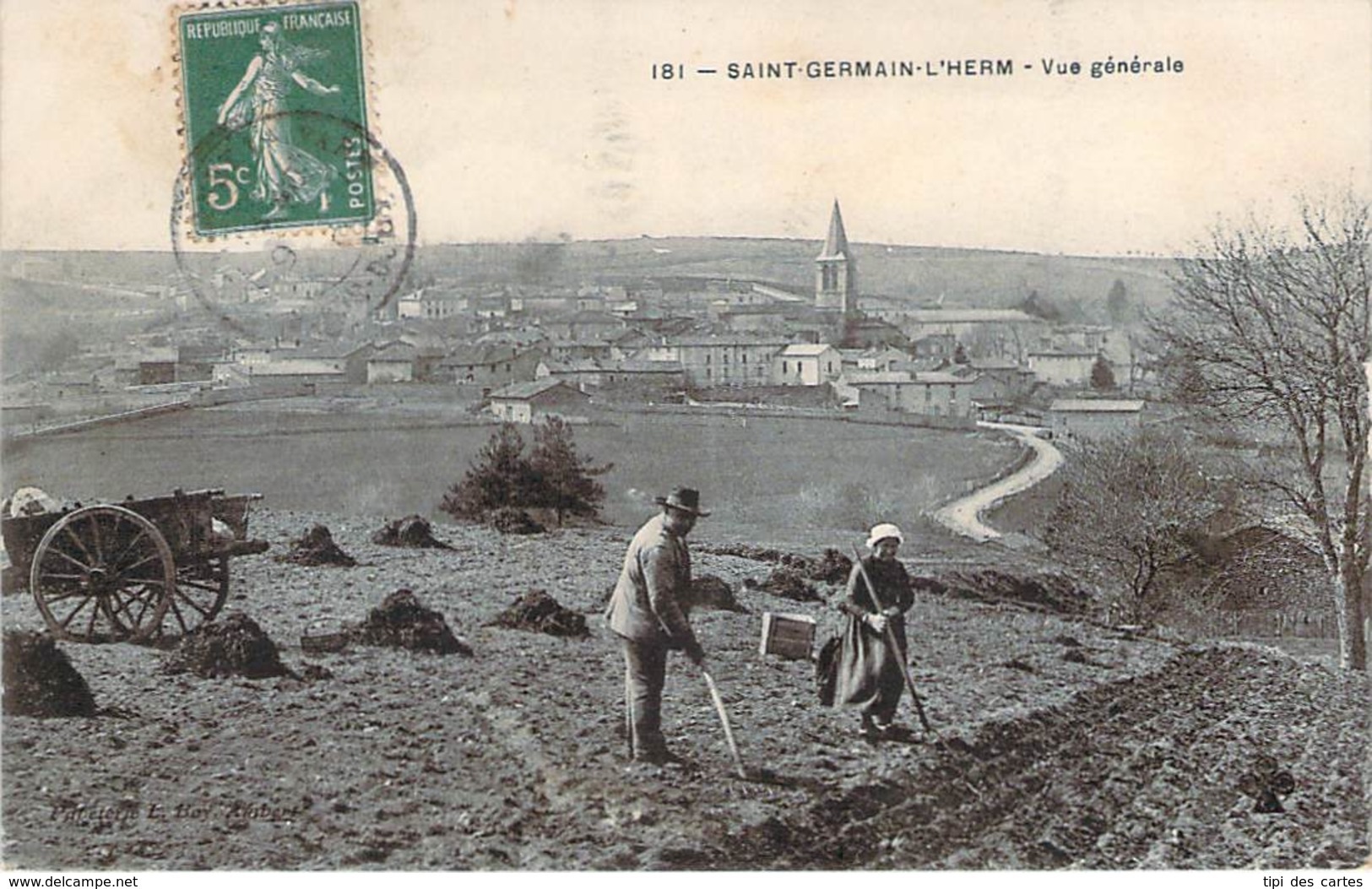 63 - Saint-Germain-L'Herm - Vue Générale (agriculture) (tampon Boite Mobile BM) - Autres & Non Classés