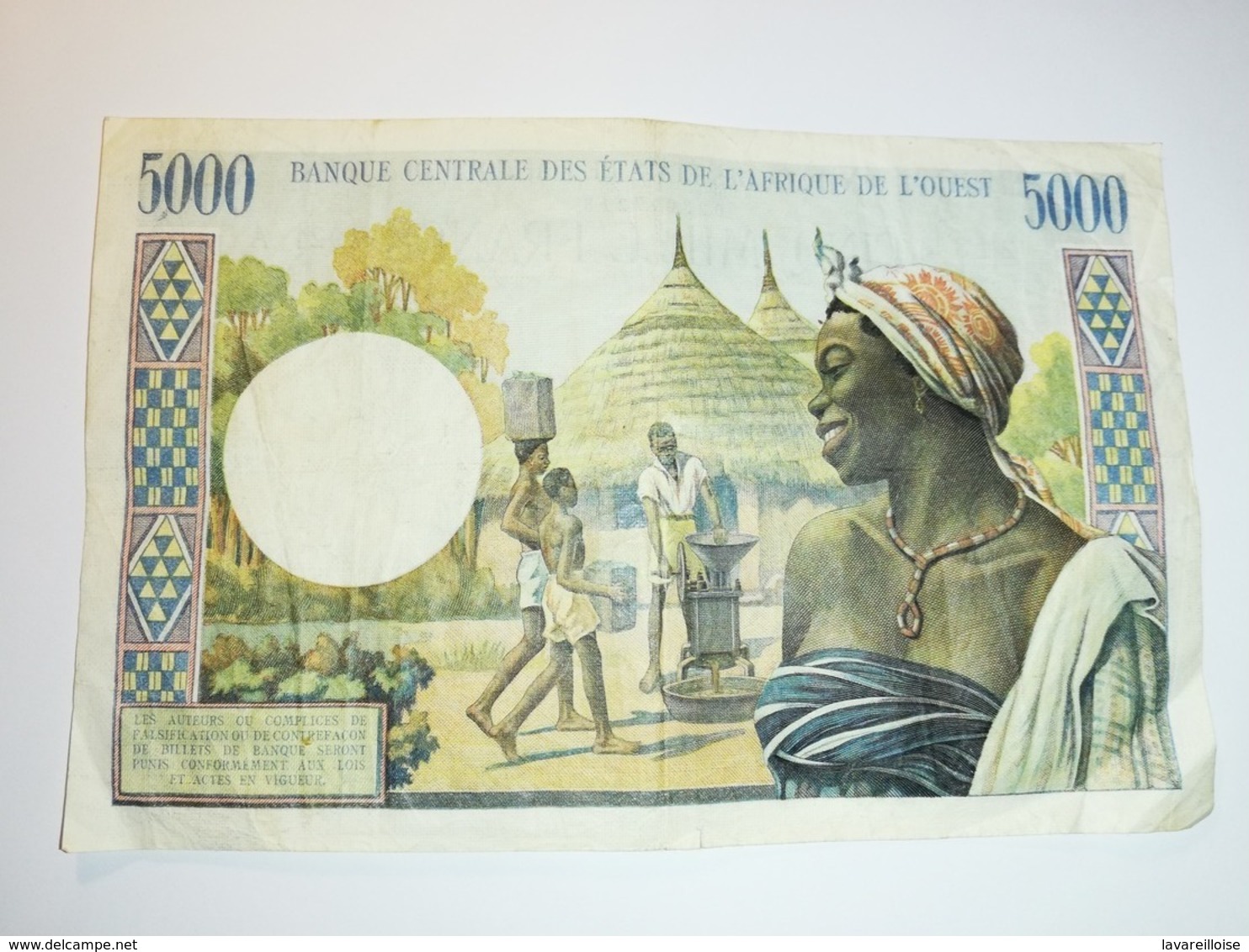 BILLET DE 5000 FRANCS BANQUE CENTRALE DES ETATS DE L'AFRIQUE DE L'OUEST TRES RARE !! - West African States