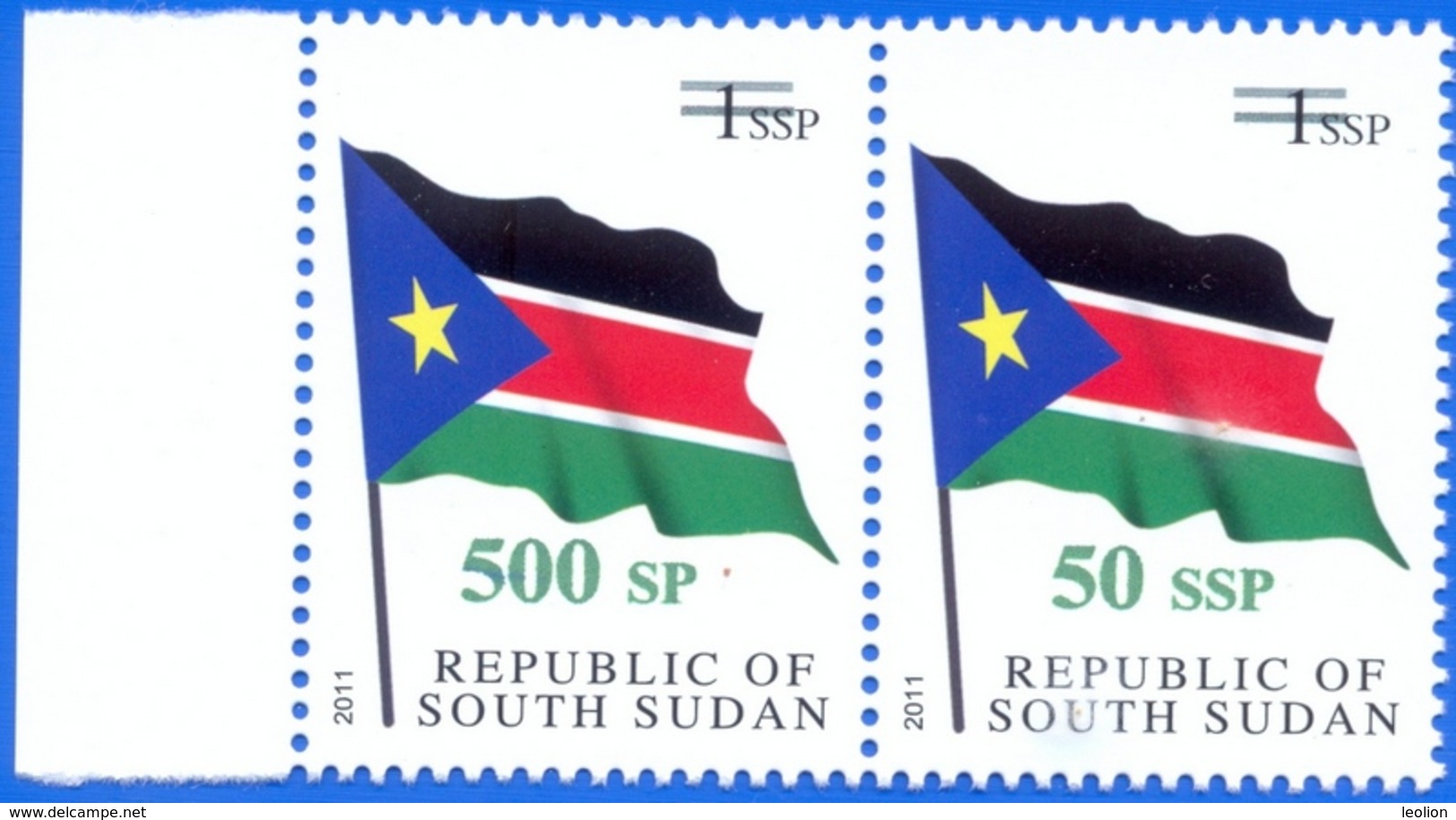 SOUTH SUDAN Surcharge Overprint ERROR On The 50 SSP OP On 1 SSP Flag: 500 SP Südsudan Soudan Du Sud - Zuid-Soedan