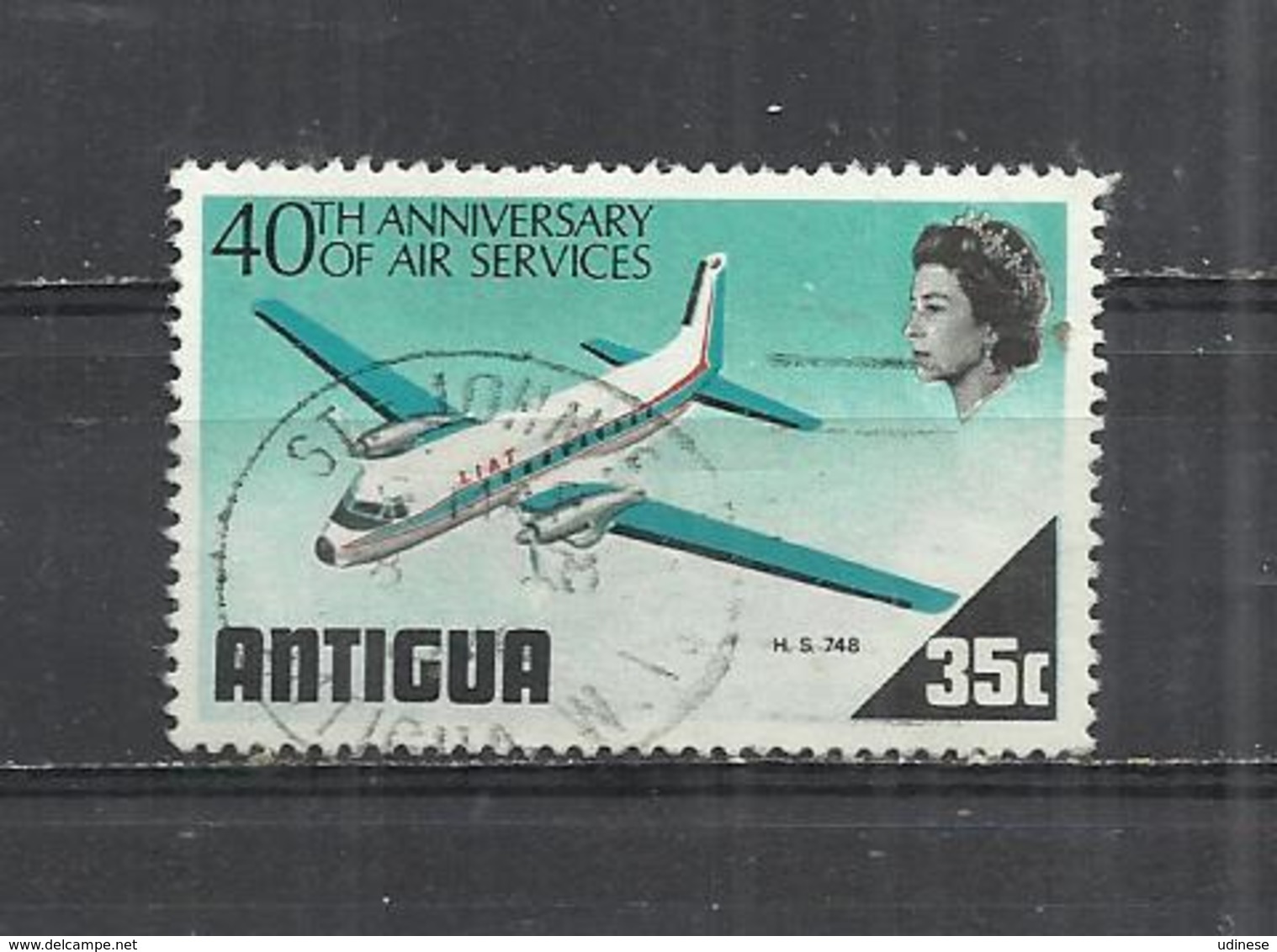 ANTIGUA 1970 - ANNIVERSARY OF AIRMAIL SERVICE - USED OBLITERE GESTEMPELT USADO - Avions