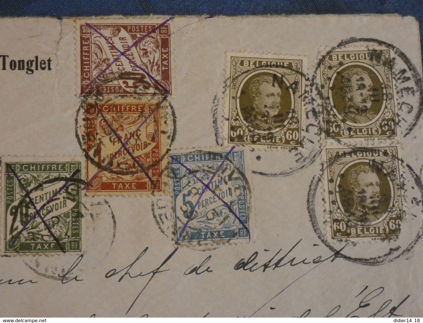 ENVELOPPE BELGE DE NAMECHE A GIVET ARDENNES. 1930. TIMBRES TAXE, A PAYER. - Sonstige & Ohne Zuordnung