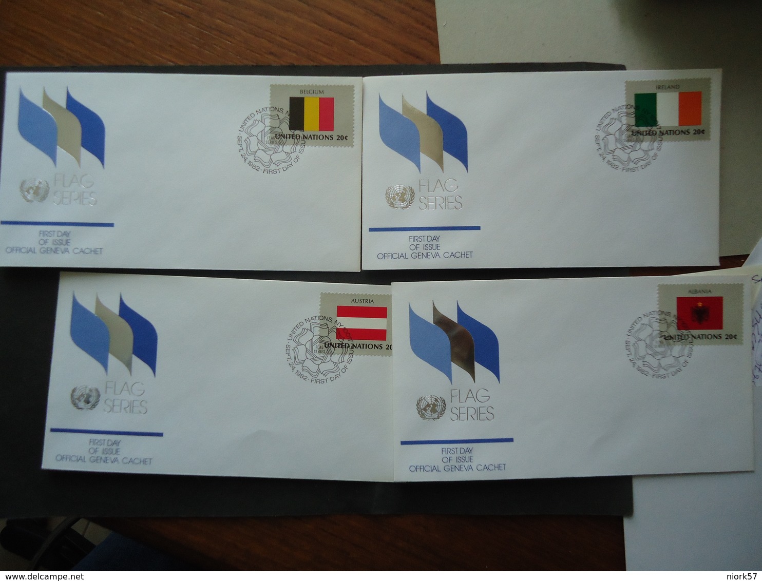 UNITED NATIONS DIFFERENT 4  FDC FLAG FLAGS - Enveloppes