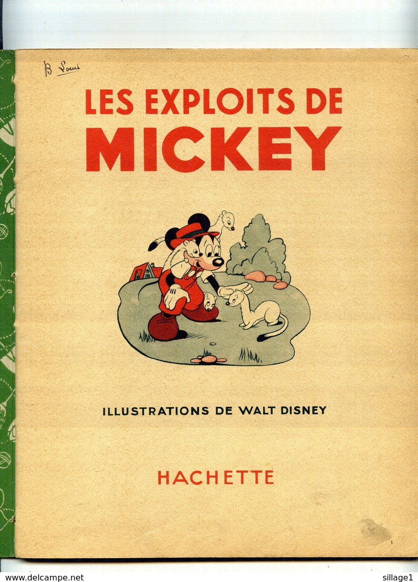 Walt Disney - Mickey - Les Exploits De Mickey - Hachette - Edition Originale - 1951 - Bon Etat - Eerste Druk