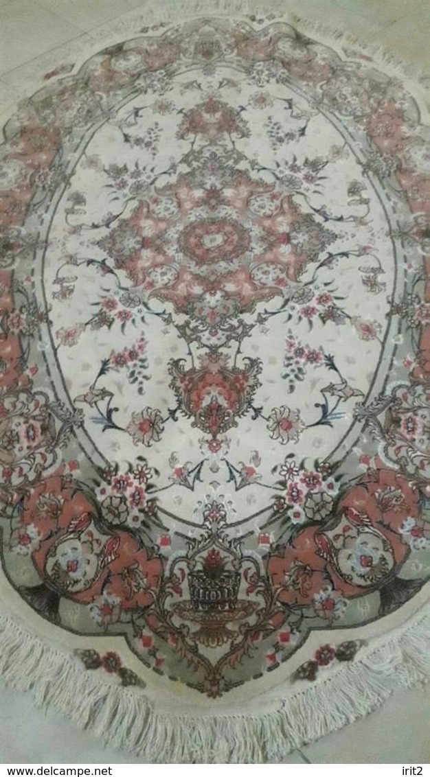 Persia-Iran- Tappeto Persiano Tabriz 60 Raj,OVALE,Lana Kurk+seta Extra Fine,Tabriz Persian Carpet Oval - Tapijten