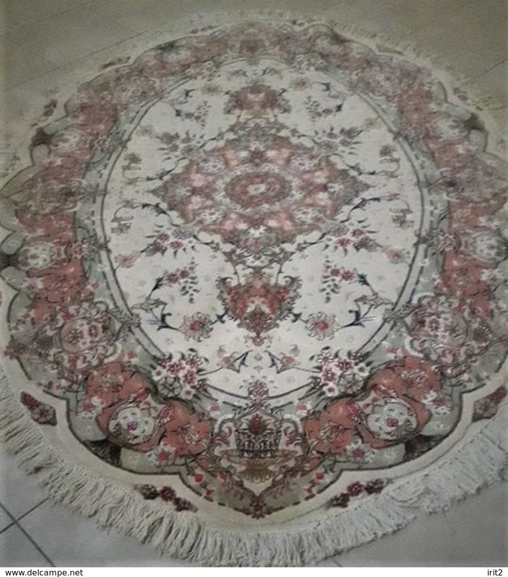 Persia-Iran- Tappeto Persiano Tabriz 60 Raj,OVALE,Lana Kurk+seta Extra Fine,Tabriz Persian Carpet Oval - Rugs, Carpets & Tapestry