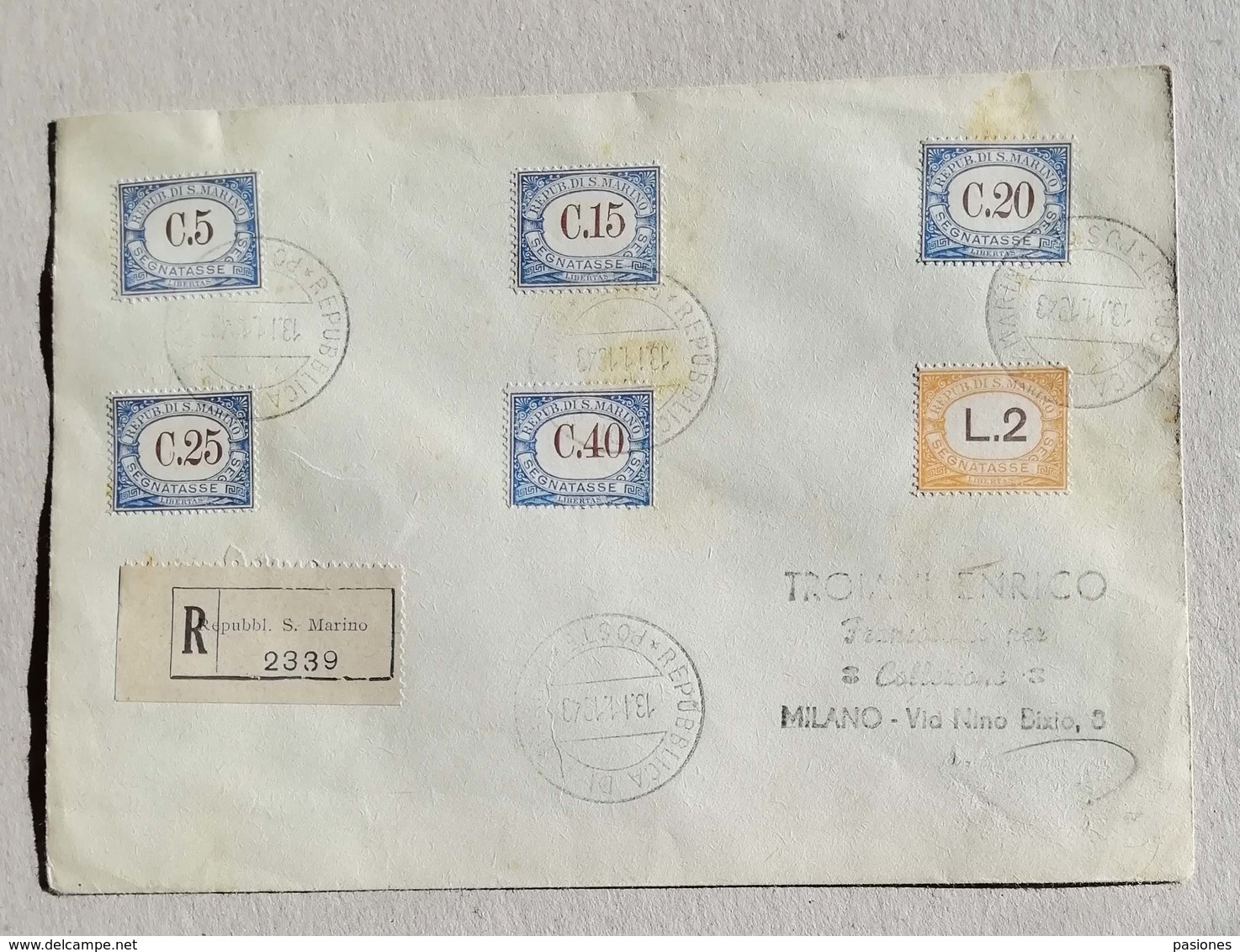 Raccomandata Per Milano - 13/11/1943 Affrancata Con Segnatasse 1939 (RR) - Timbres-taxe