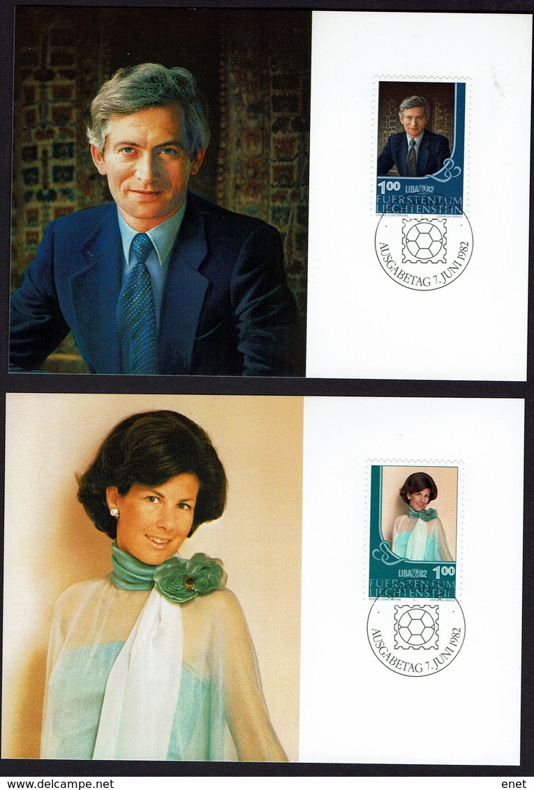 Liechtenstein 1982 - Erbprinz Hans-Adam - Erbprinzessin Marie MiNr - 797-798  MK - Brieven En Documenten