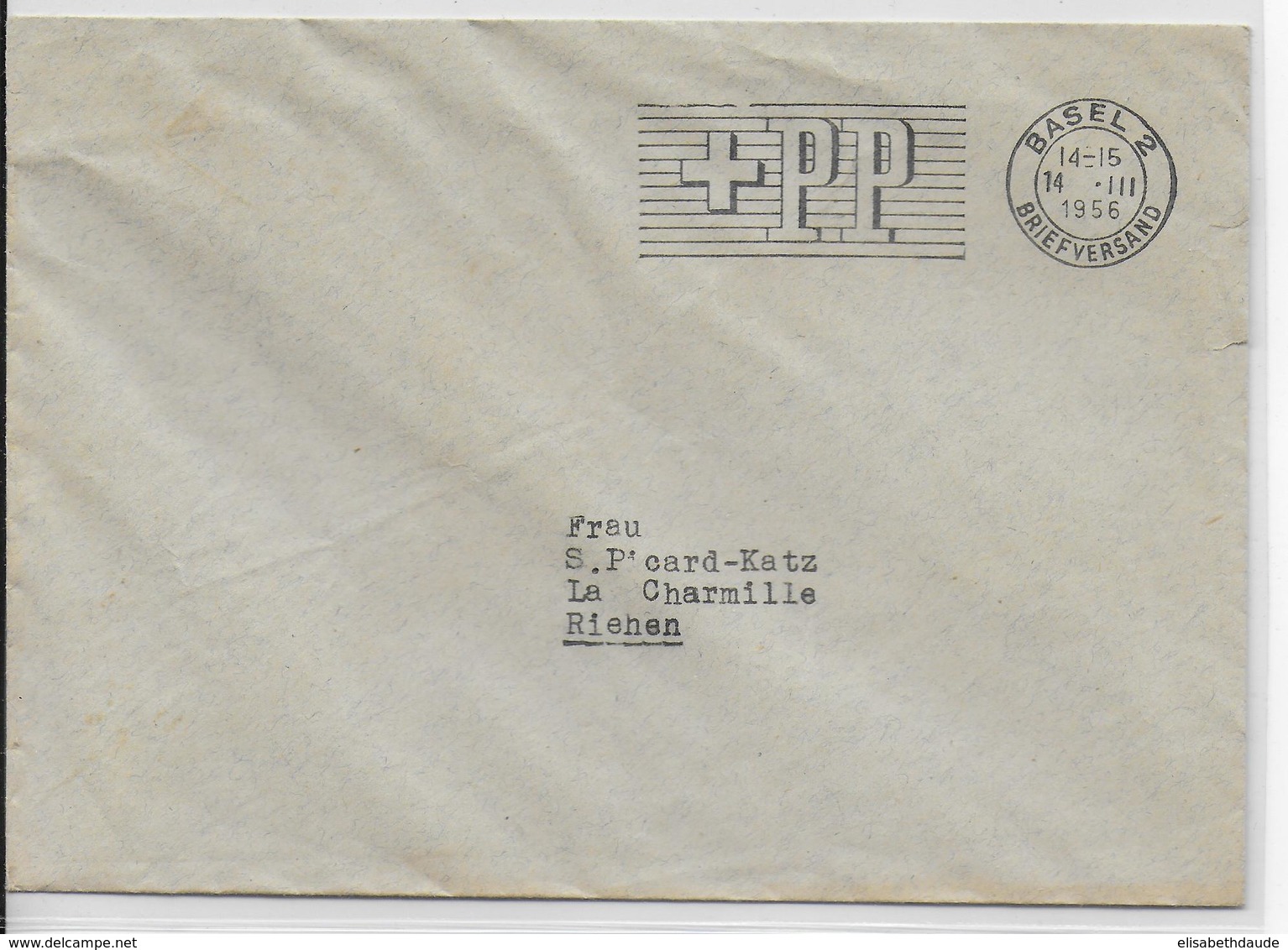 1956 - SUISSE - MECA PORT PAYE De BASEL Sur ENVELOPPE => RIEHEN - SUP ! - Poststempel