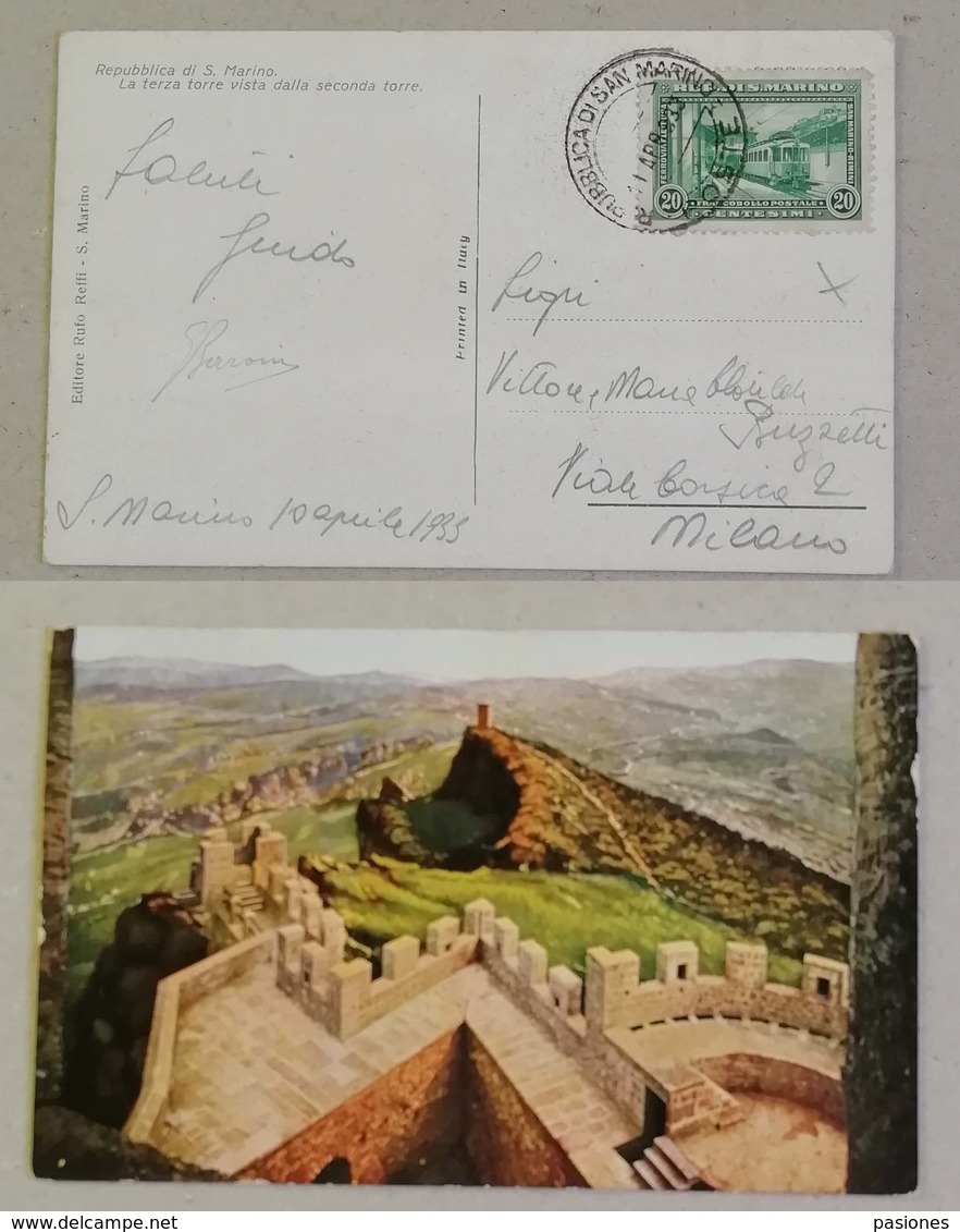 Cartolina Illustrata La Terza Torre - Anno 1933 - Storia Postale