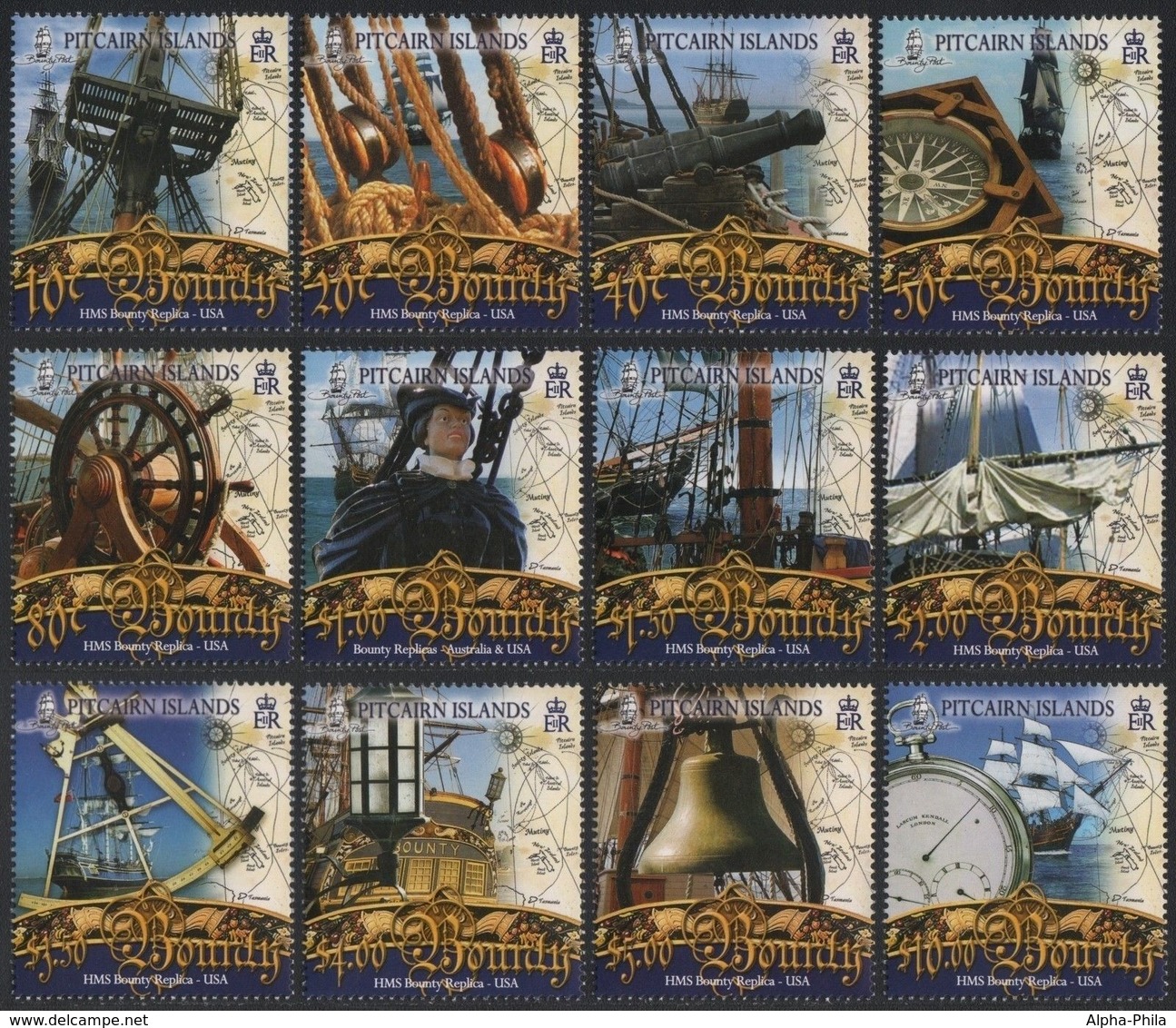 Pitcairn 2007 - Mi-Nr. 731-742 ** - MNH - Schiffe / Ships - Bounty - Pitcairninsel