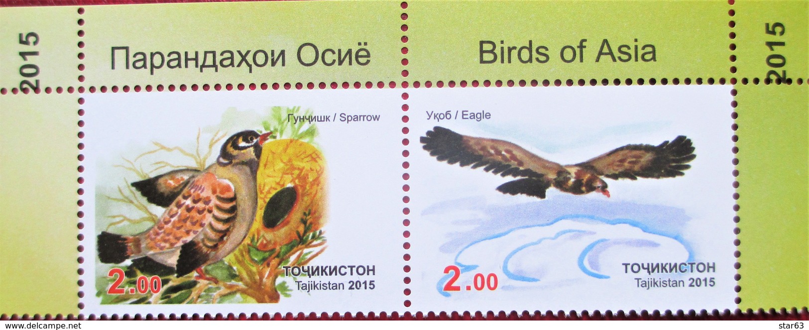 Tajikistan  2015   Birds Of Asia   2v  MNH - Autres & Non Classés