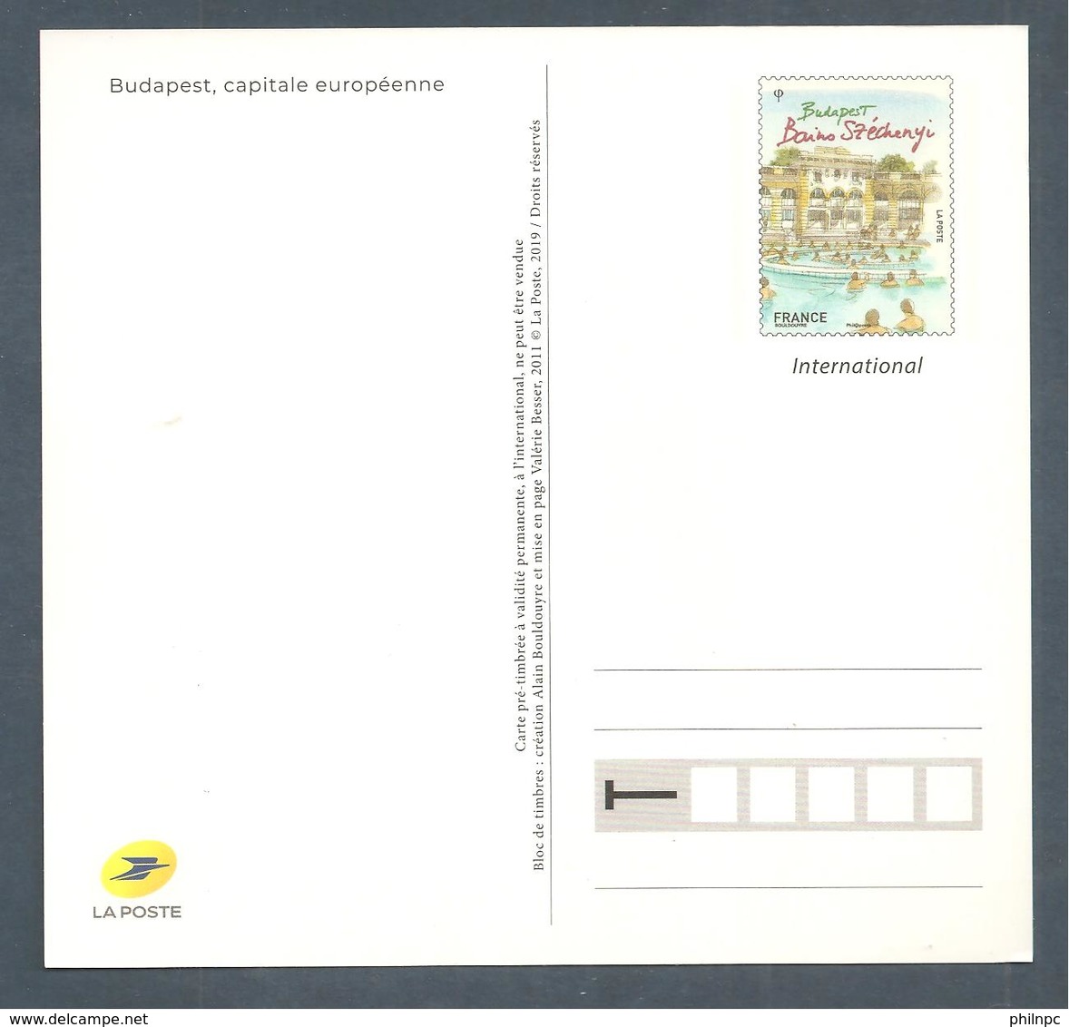 France, Entier Postal, Prêt à Poster, Carte, 4541, Neuf, TTB, Capitale Européenne, Budapest, Bains Széchenyi - Prêts-à-poster: Other (1995-...)
