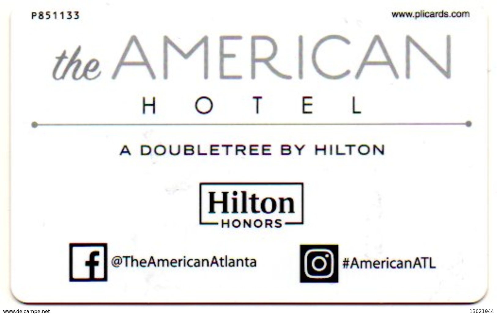 STATI UNITI KEY HOTEL  HILTON The American Hotel, A DoubleTree By Hilton - Hotelsleutels (kaarten)