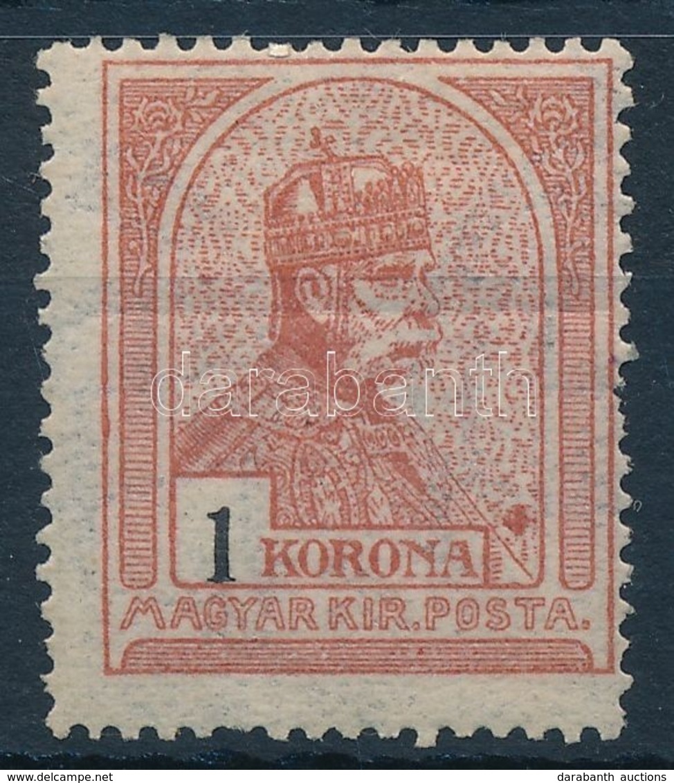 * 1906 Turul 1K, Nagy Festékfolt Jobb Oldalon Alul (foghibák, Enyhe Törés / Light Fold, Perf. Faults) - Sonstige & Ohne Zuordnung