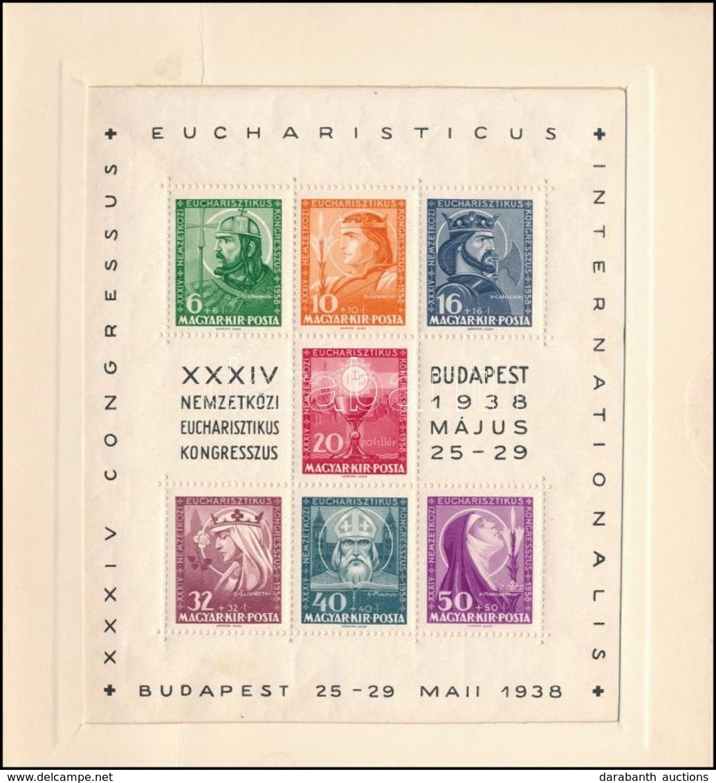 ** (*) 1938 Postatiszta Eucharisztikus Blokk és Beragasztott Pár Reprezentatív Borítóban, Ritka!! - Andere & Zonder Classificatie