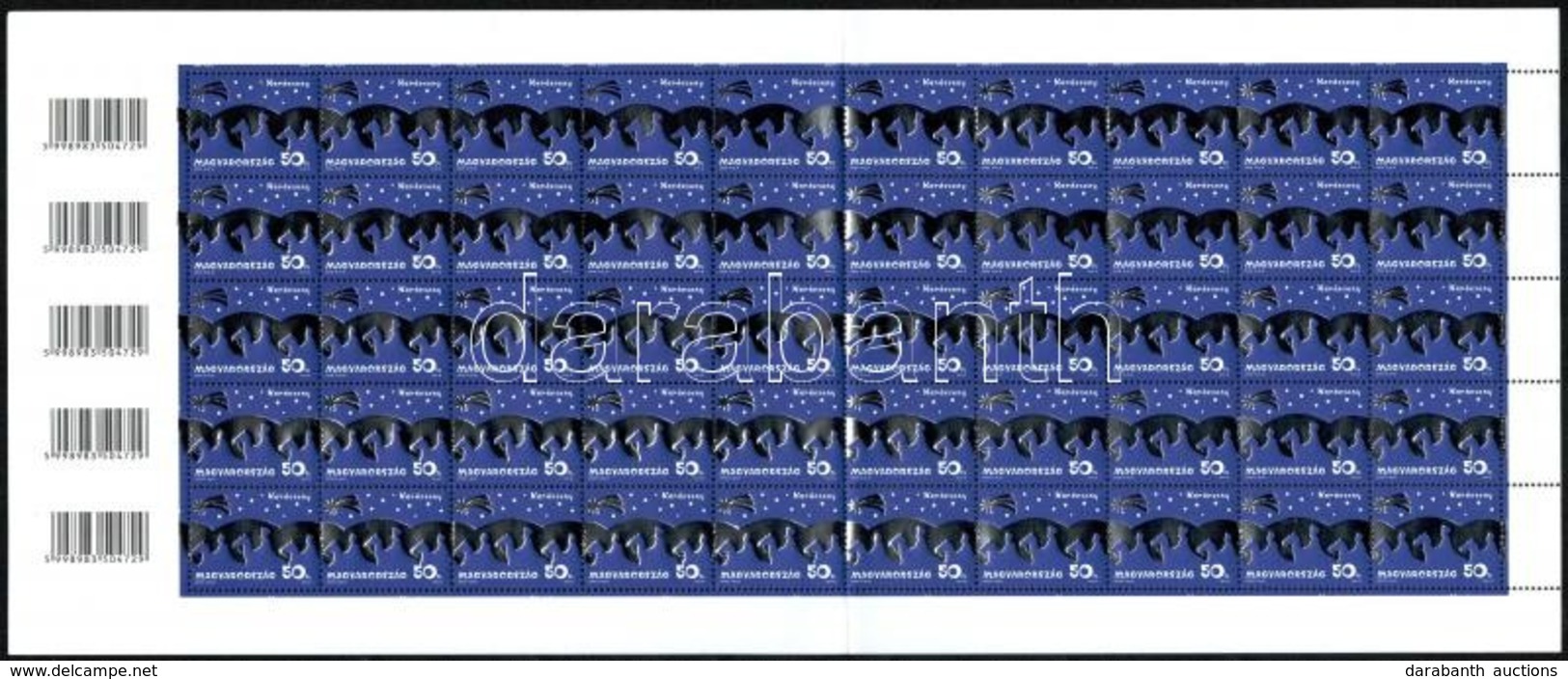 ** 2005 Karácsony Vonalkódos Hajtott Teljes ív (min 24.000) / Mi 5056 Folded Complete Sheet With Barcodes - Autres & Non Classés