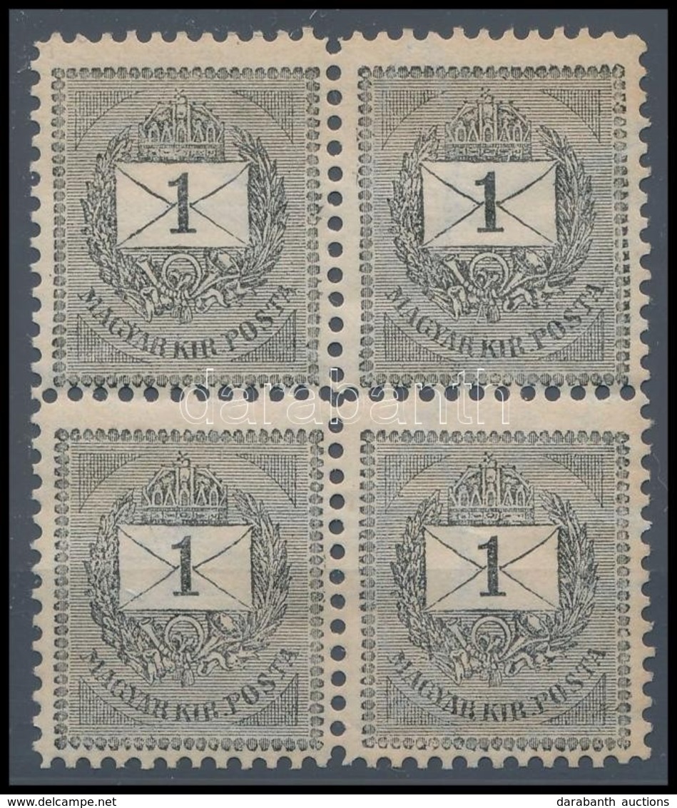 ** 1889 1kr 4-es Tömb 11 1/2 Fogazással - Autres & Non Classés