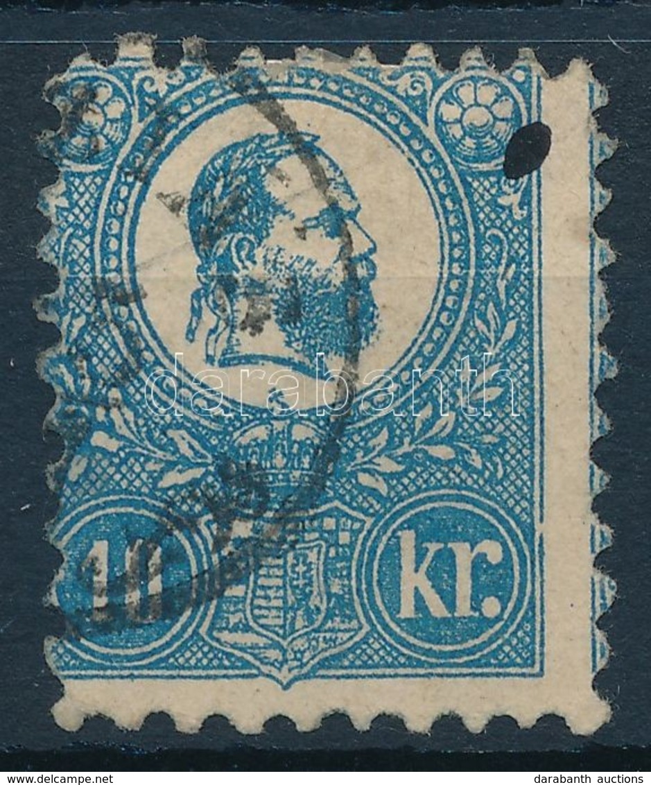 O 1871 Kőnyomat 10kr Képbe Fogazva  (26.500) (kis Elvékonyodás / Thin Paper) - Sonstige & Ohne Zuordnung