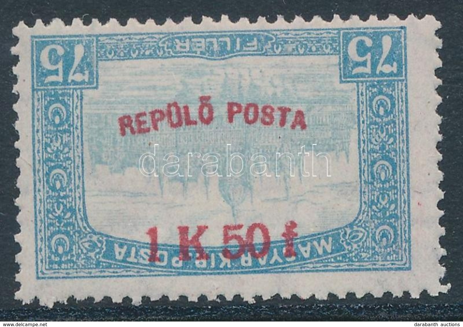 ** 1918 Repülő Posta 1K 50f Fordított Felülnyomattal, Garancia Nélkül - Autres & Non Classés