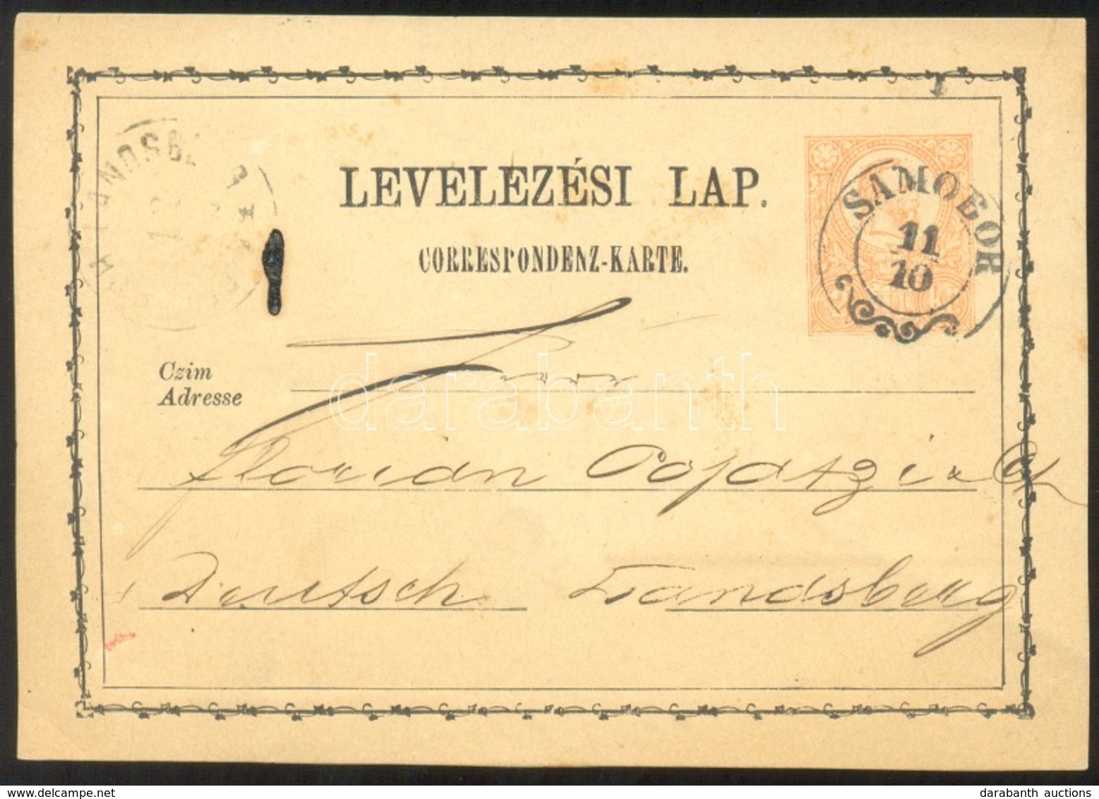 1874 Díjjegyes Levelezőlap / PS-card 'SAMOBOR' (Gudlin 250 Pont) - Sonstige & Ohne Zuordnung