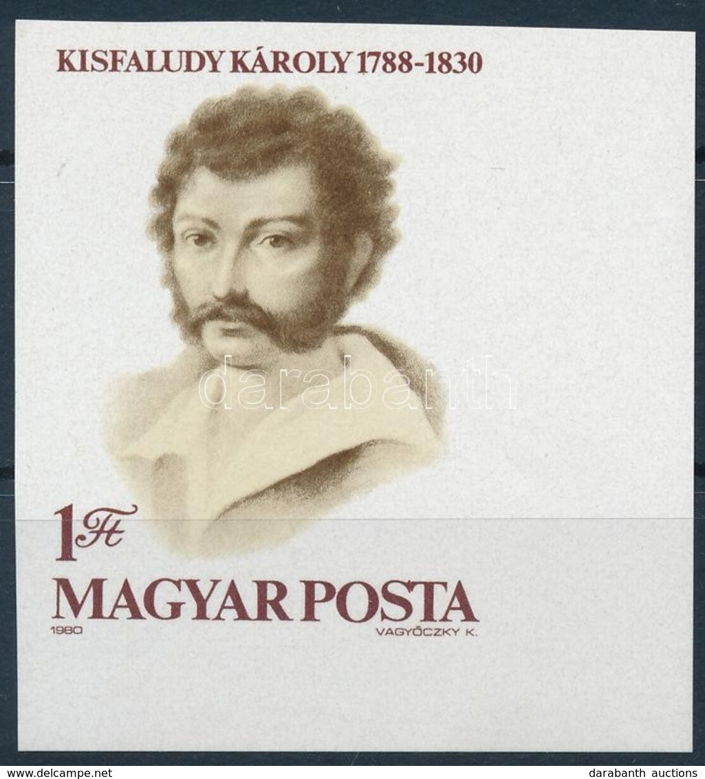 ** 1980 Kisfaludy Károly ívsarki Vágott Bélyeg - Sonstige & Ohne Zuordnung