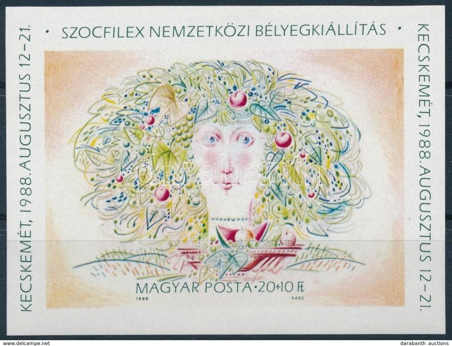 ** 1988 Szocfilex Vágott Blokk (4.000) (ujjlenyomat / Finger Print) - Other & Unclassified