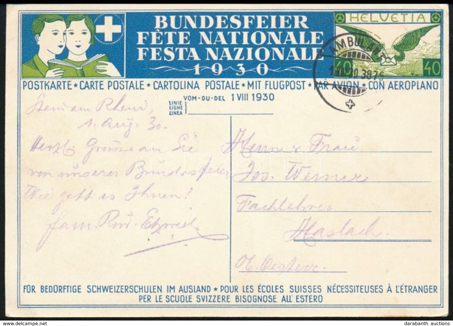 Svájc 1930 - Autres & Non Classés