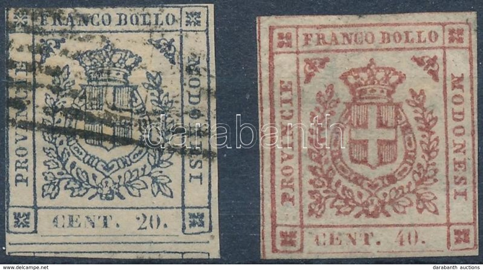 * O Olaszország Modena 1859 2 Db Bélyeg - Sonstige & Ohne Zuordnung