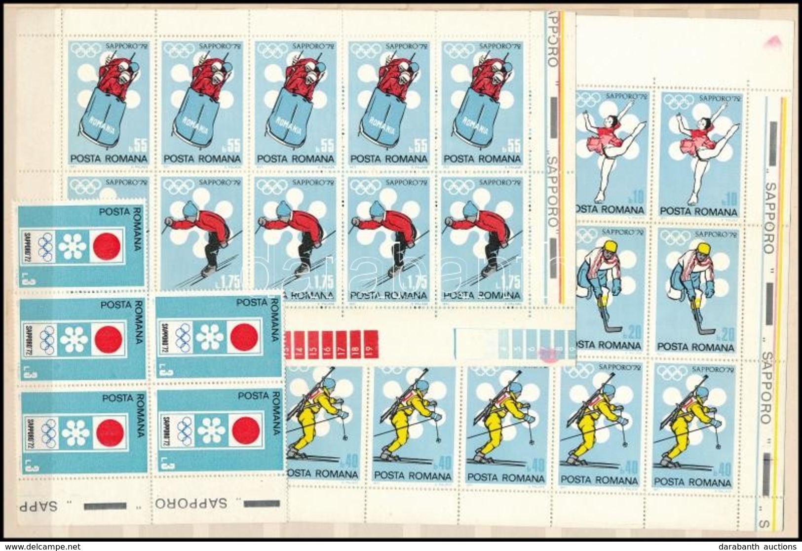 ** Románia 1968-1981 Sport összeállítás, Közte Sapporo Kisívek, Kétoldalas A4-es Berakólapon - Sonstige & Ohne Zuordnung